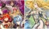 feature image for our valkyrie connect tier list, the image features anime style promo art of some of the characters from the game