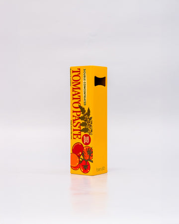 yellow 'double concentrated tomato paste' bottle opener