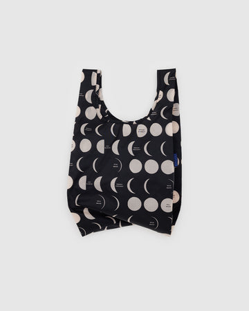black baby baggu with cream moon phase print