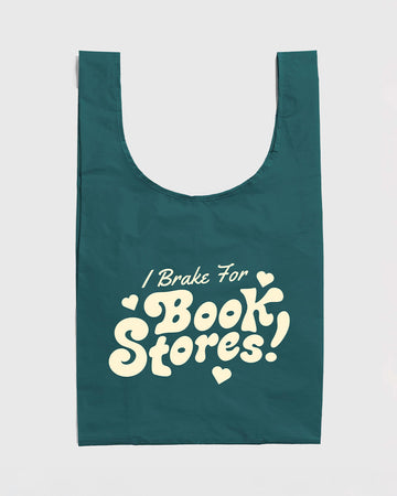 malachite standard baggu with cream 'i brake for book stores!'