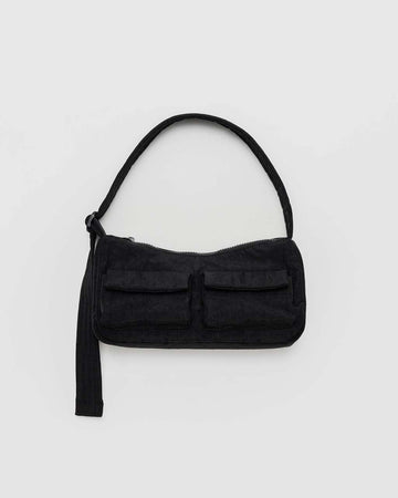 small black cargo baguette bag