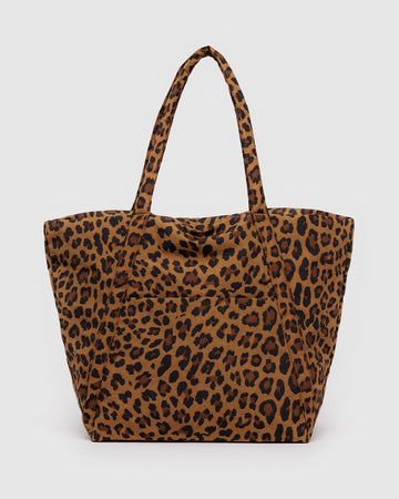 dark brown leopard cloud bag with front pocket