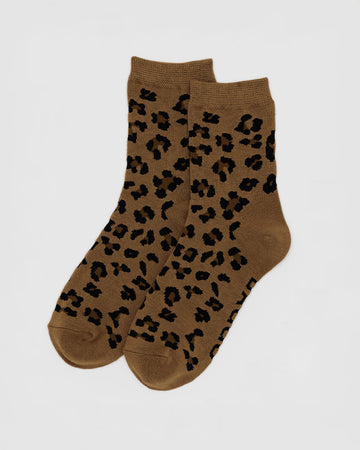dark brown leopard socks