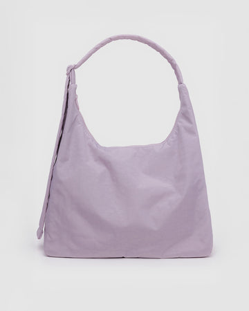 dusty pink square nylon shoulder bag