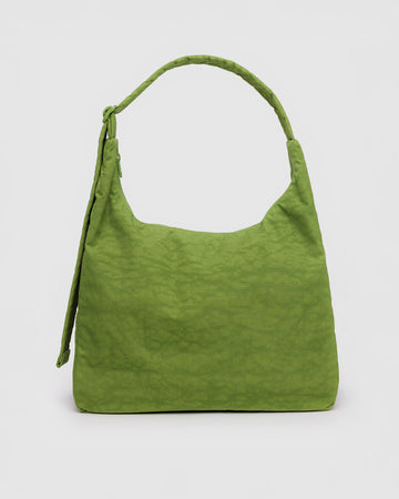 bright green square nylon shoulder bag