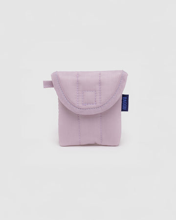 dusty pink puffy earbud case