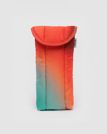 colorful acid rain red and teal puffy glasses sleeve