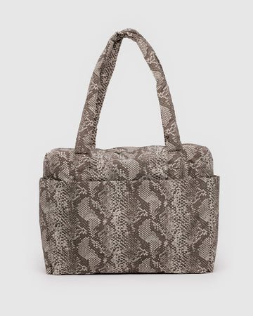 grey snakeskin small cloud carry on bag