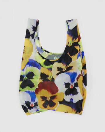 colorful pansy flower print standard baggu