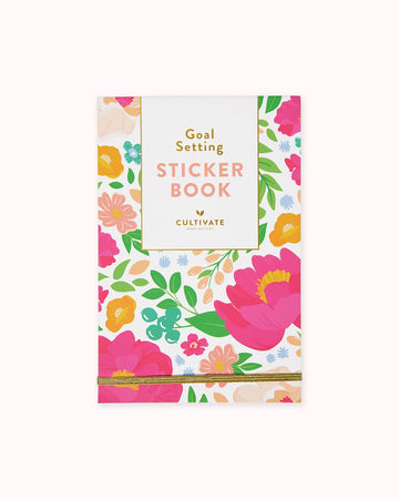 goal setting sticker book with colorful floral print