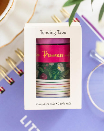 set of four standard and 2 thin rolls of printed washi tape 