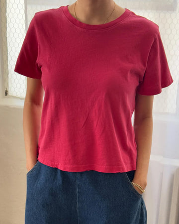 model wearing red pepper darling tee