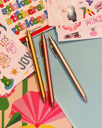 set of three metallic pen set