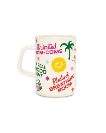Ceramic 13oz mug with scattered artwork