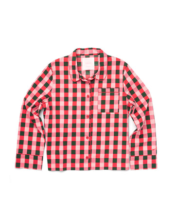 Plaid long sleeve leisure shirt.