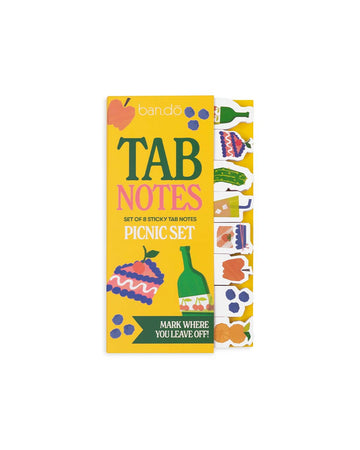 set of 8 picnic themed sticky tab notes