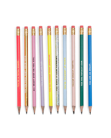 The Compliment Pencil Set features multiple colors and styles.